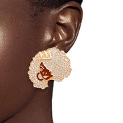 Gold 3 Pcs Black Girl Afro Studs