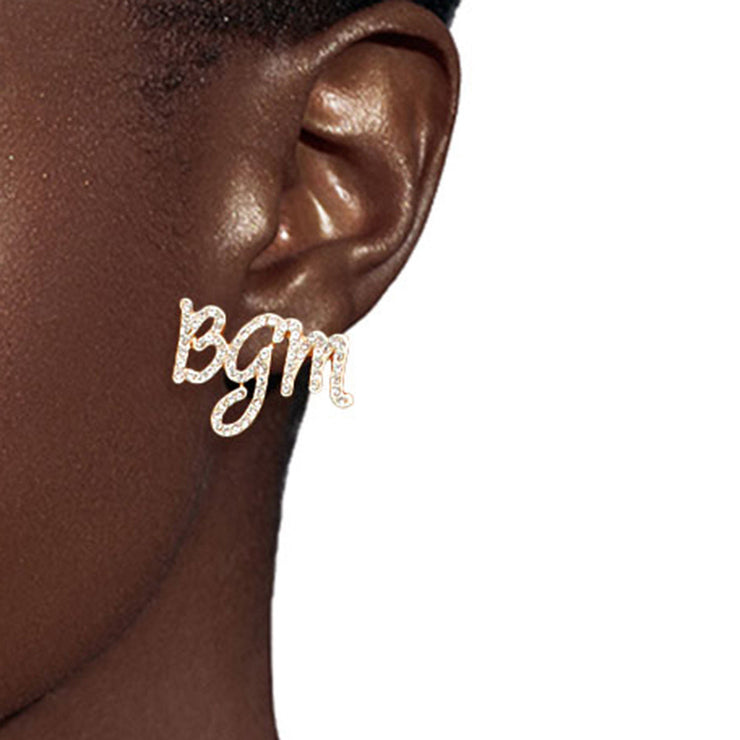 Gold 3 Pcs Black Girl Afro Studs