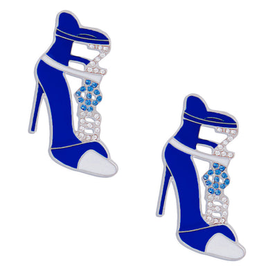 Blue White Zeta Heel Studs