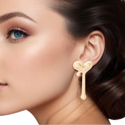 Stud Gold Small Dripping Heart Earrings for Women