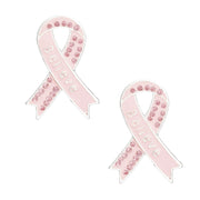 Studs Silver Light Pink Ribbon Believe Earrings