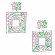 AKA Light Pink Green Crystal Square