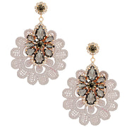 Gray Crystal Lace Earrings