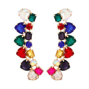 Dangle Multicolor Heart Crystal Earrings Women