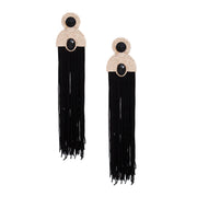 Tassel Black Long Vintage Glam Earrings for Women