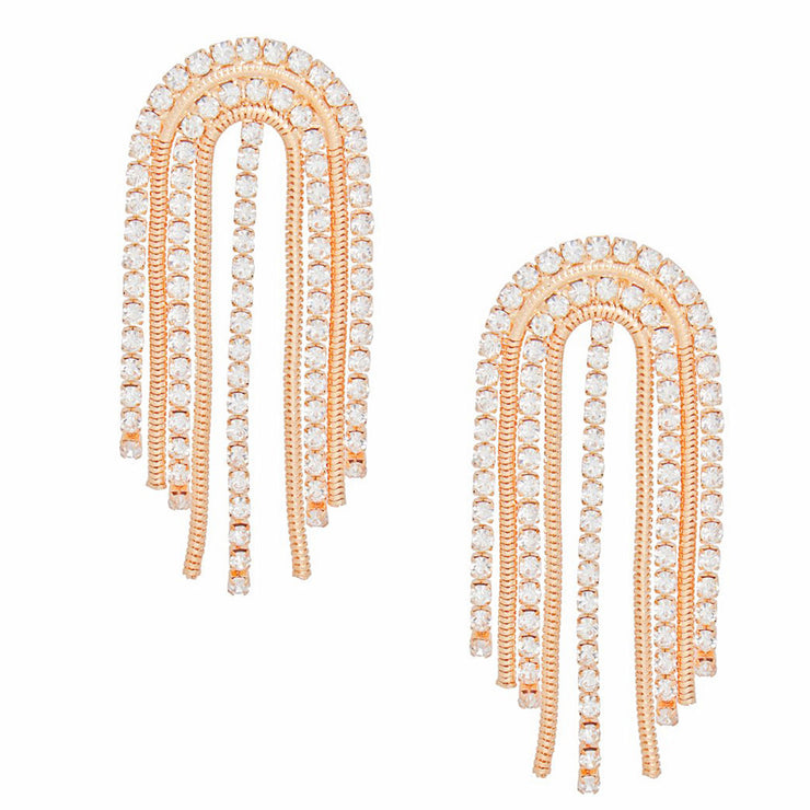 Tassel Large Gold Cascading Arch Earrings Women