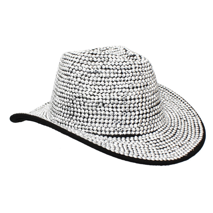 Fedora Black with Silver Rhinestone Bling Hat