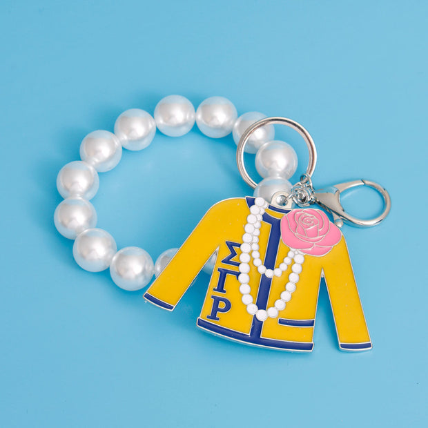 Yellow Blue Sorority Keychain