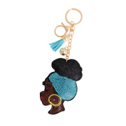 Aqua Turban Woman Keychain