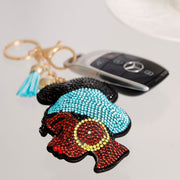 Aqua Turban Woman Keychain