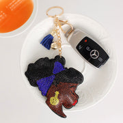 Blue Headband Woman Keychain