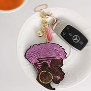 Light Pink Hair Woman Keychain