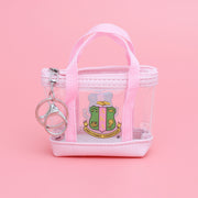 AKA Sorority Mini Tote Zipper Pouch Keychain Clip