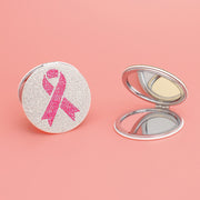 Breast Cancer Pink Ribbon Bling Mirror Compact