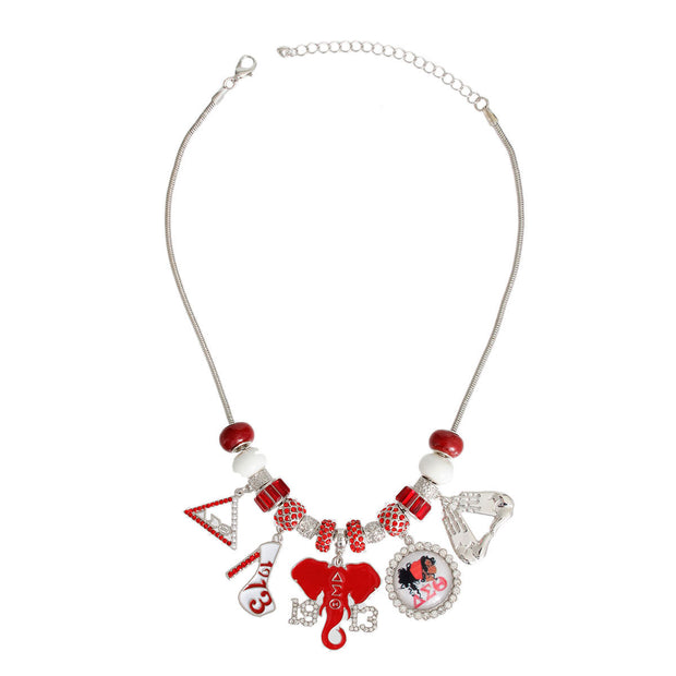 Red White DST Charm Necklace|18 inches