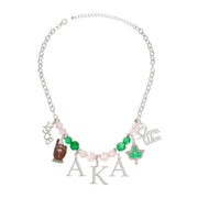 AKA Pink Green Bead Skee Wee AKA Necklace