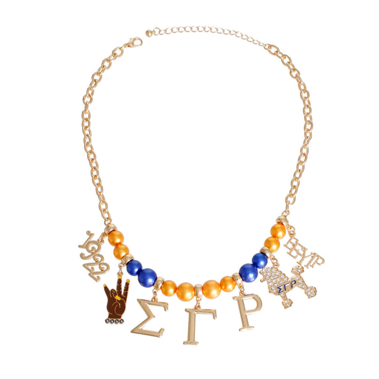 Golden Legacy: SGRho Sorority Pearl Necklace