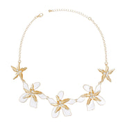 Necklace White Gold Tropical Flower for Women