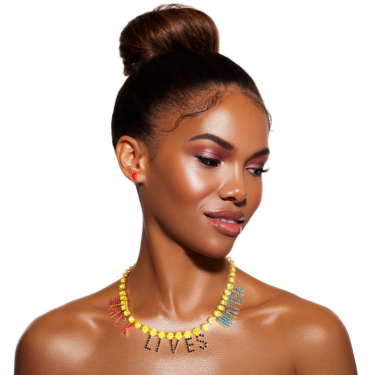 BLACK LIVES MATTER Multi Color Collar Necklace