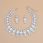 Collar Clear Silver Red Carpet Ready Crystal Set