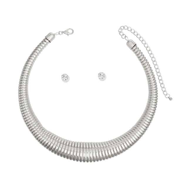 Choker Silver Spring Coil Necklace for Women