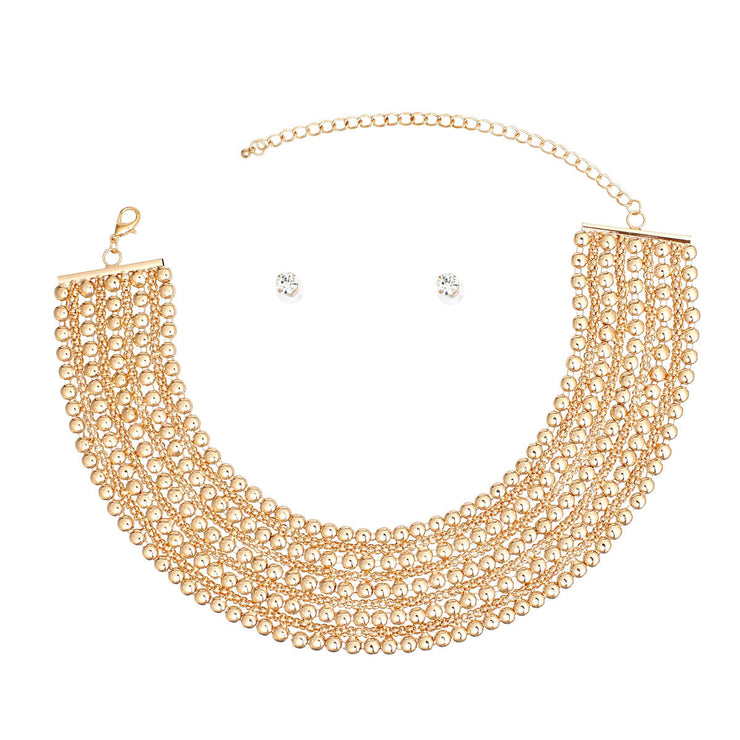 Chainmail Choker Gold Wide Necklace for Women