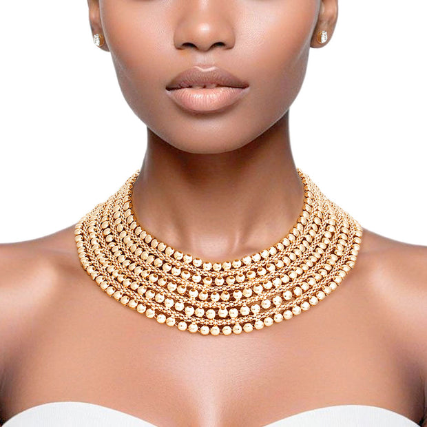 Chainmail Choker Gold Wide Necklace for Women