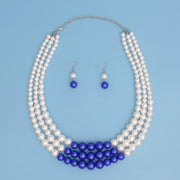 ZPB Pearl White with Blue Center 3 Strand Set