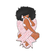 Brooch Light Pink Diva Afro Woman Pin for Women