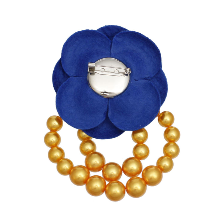 SGRHO Sorority Blue Flower Draped Pearls Brooch