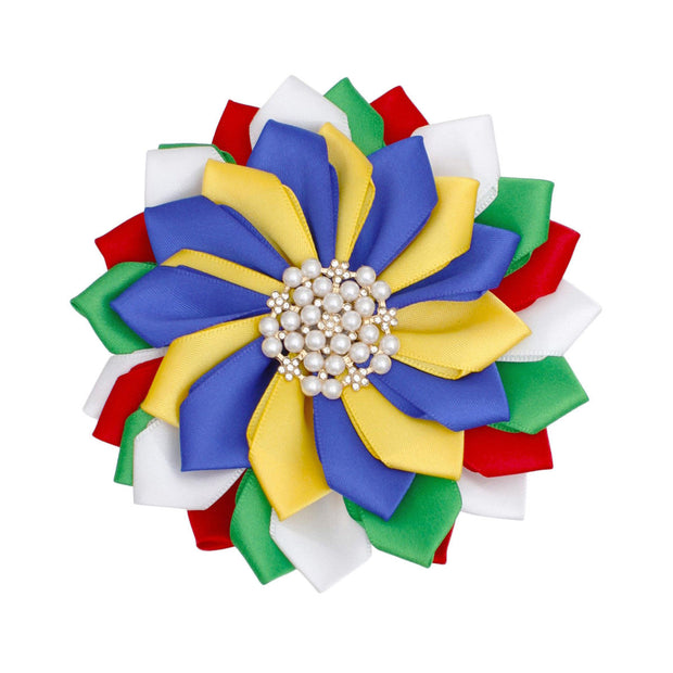 OES Sorority Multicolor Flower Pearl Brooch Women