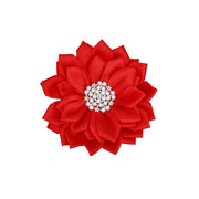 Brooch Red Flower Pearl Clip and Pin for Women