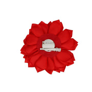 Brooch Red Flower Pearl Clip and Pin for Women