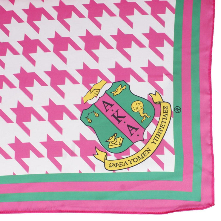 AKA Sorority Houndstooth Square Scarf for Women