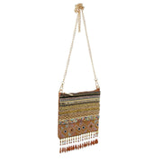 Brown Boho Beaded Crossbody