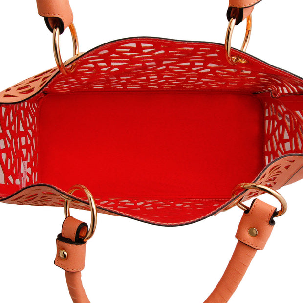 Coral Laser Cut Tote Bag Set