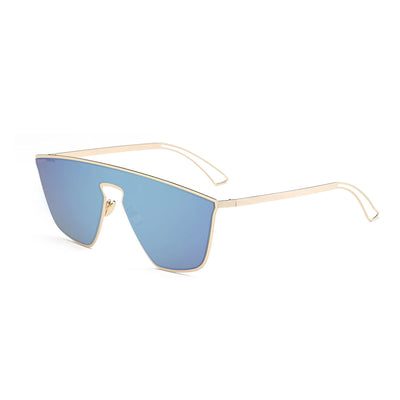 Blue Futuristic Flat Lens Sunglasses