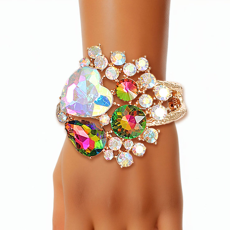 A Full Heart Aurora Borealis Crystal Cuff