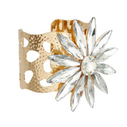 Gold Flower Open Cuff