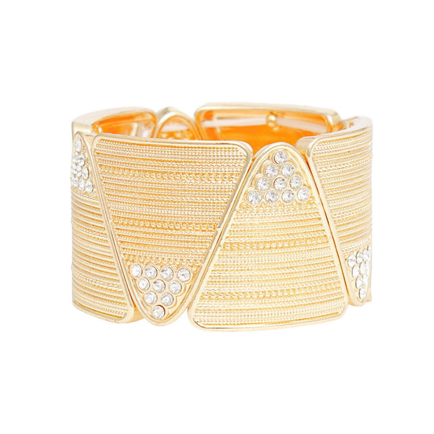 Bracelet Gold Triangle Stone Stretch for Women