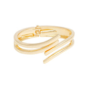 Cuff Sleek Gold Double Curved Wrap Bracelet Women