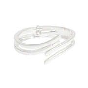 Cuff Sleek Silver Double Curved Wrap Bracelet