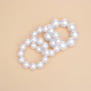 Bracelets Jumbo White Pearl Stretch Set for Women