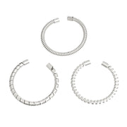 Bracelet Silver Coiled 3 Pcs Cuffs for Women