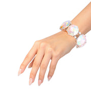 Silver Aurora Borealis Round Crystal Bracelet