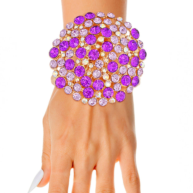 Purple Stone Dome Cluster Cuff