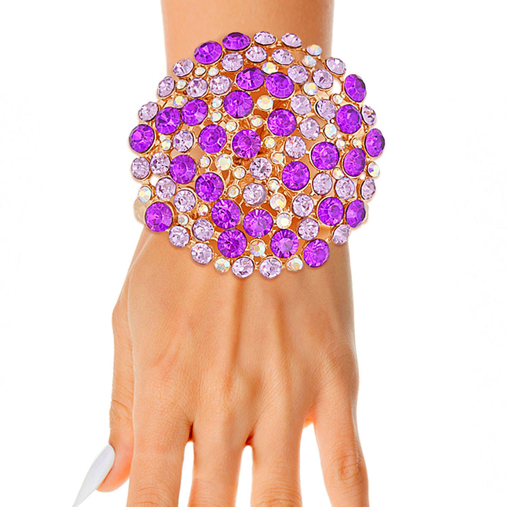 Purple Stone Dome Cluster Cuff