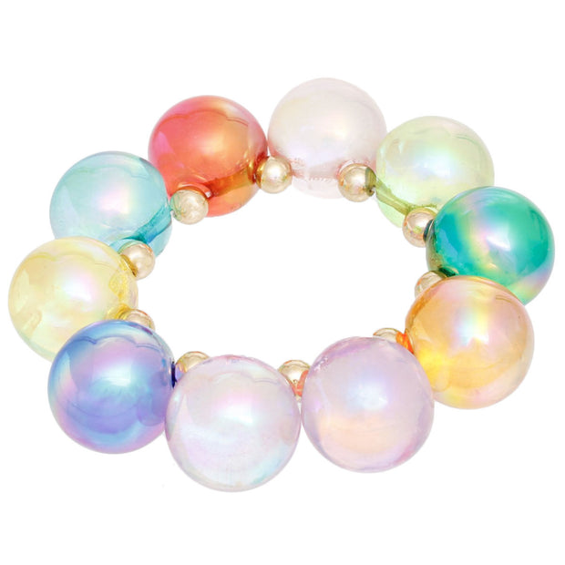 Bracelet Multicolor Iridescent Bubble Ball Bead