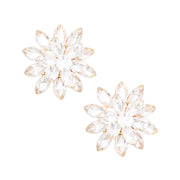 Stud Small Gold Marquise Flower Earrings for Women