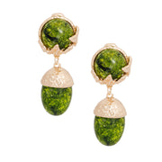 Drop Green Gold Medium Statement Earring for Women